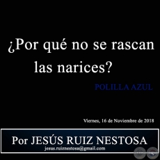  Por qu no se rascan las narices? - POLILLA AZUL - Por JESS RUIZ NESTOSA - Viernes, 16 de Noviembre de 2018